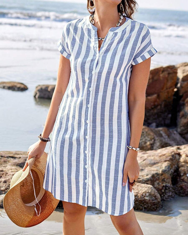 Carol - Elegant striped shirt dress