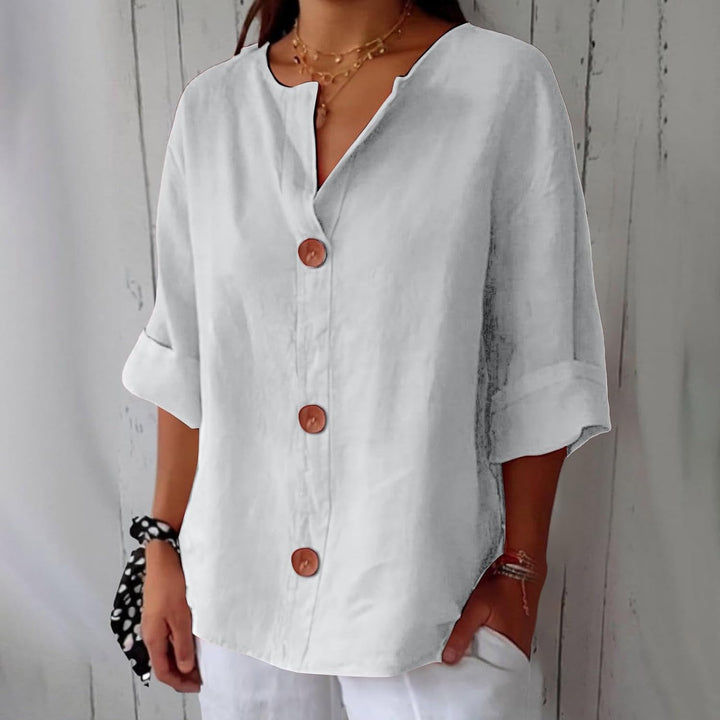 Margot – Linen Button Blouse