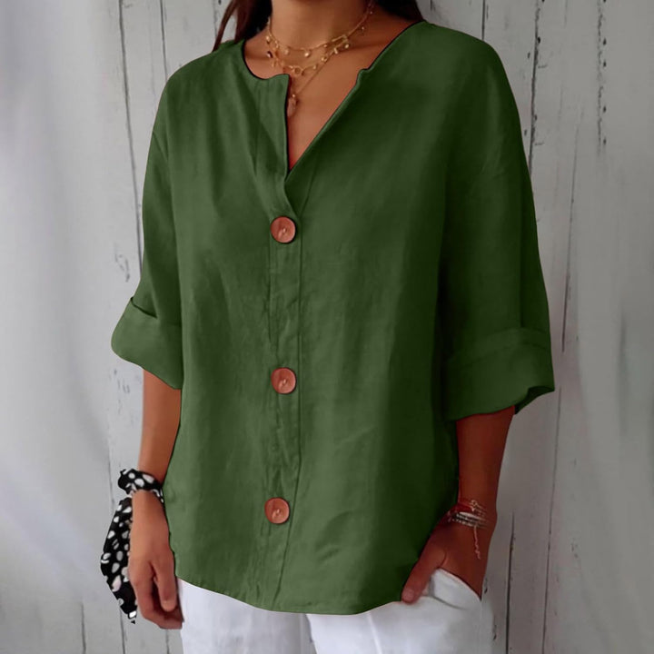 Margot – Linen Button Blouse