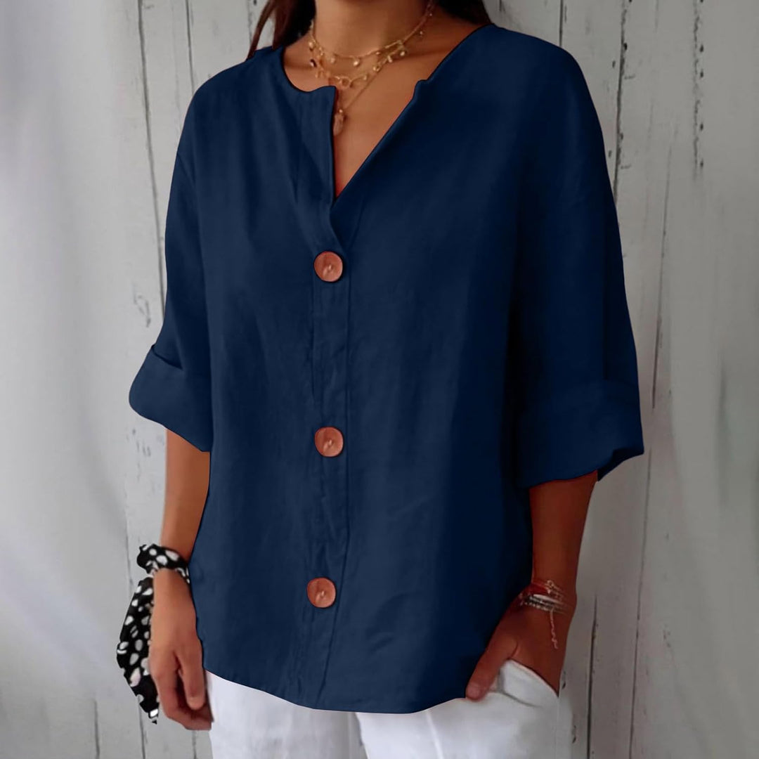 Margot – Linen Button Blouse