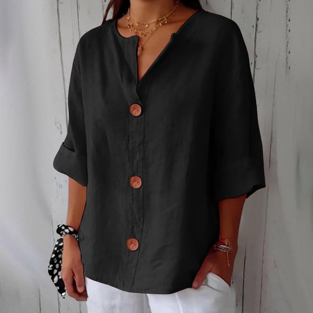Margot – Linen Button Blouse