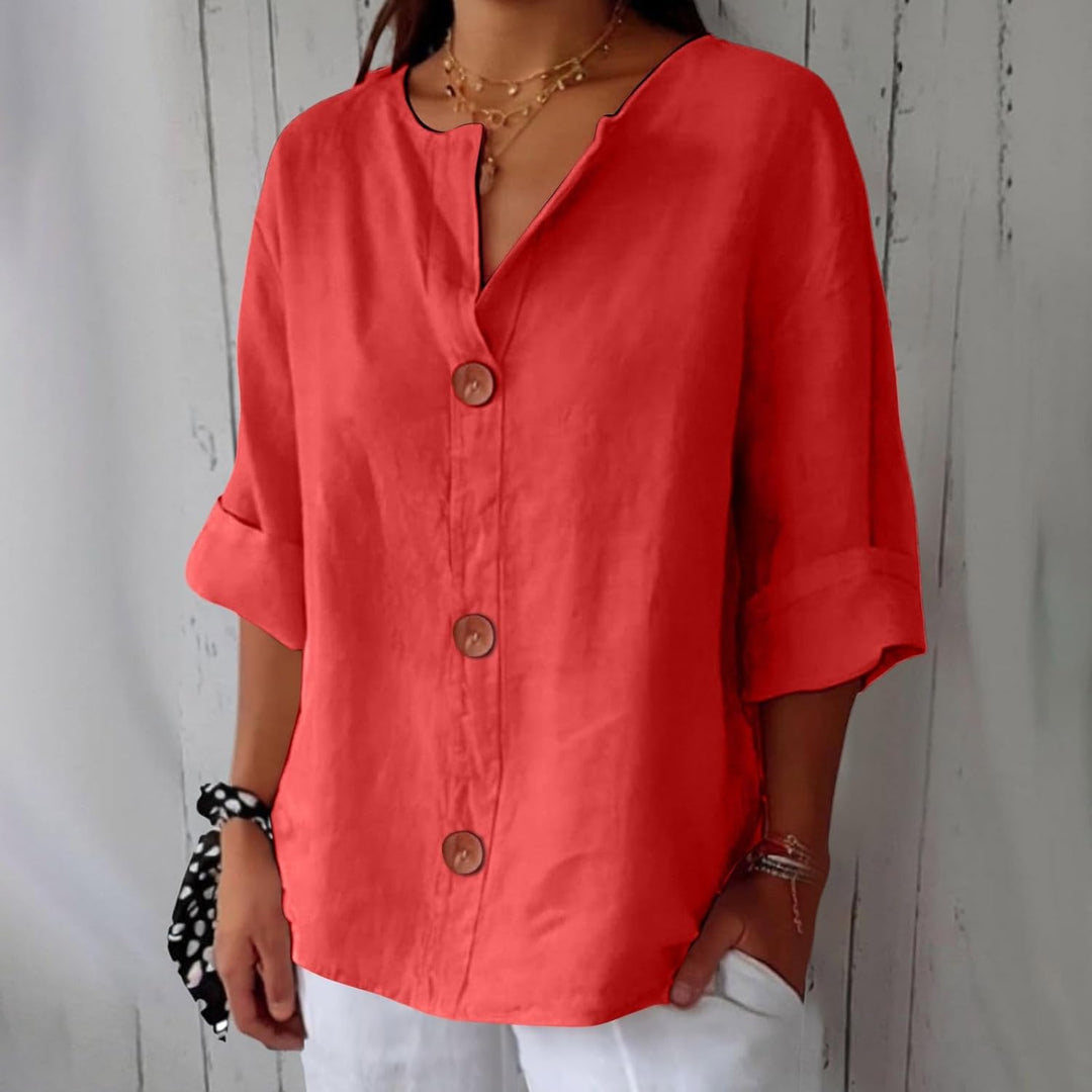 Margot – Linen Button Blouse