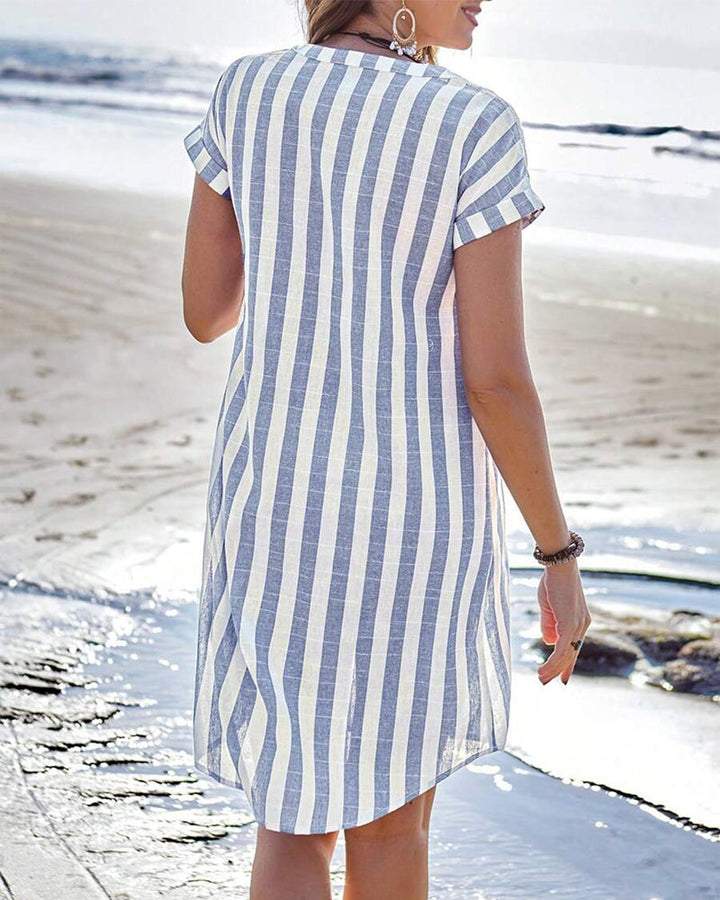 Carol - Elegant striped shirt dress