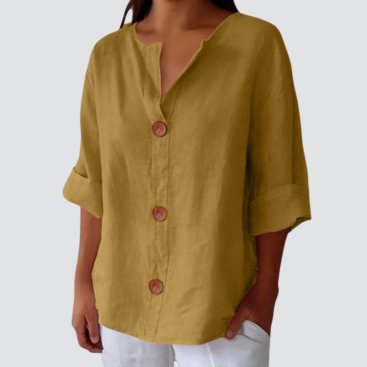 Margot – Linen Button Blouse